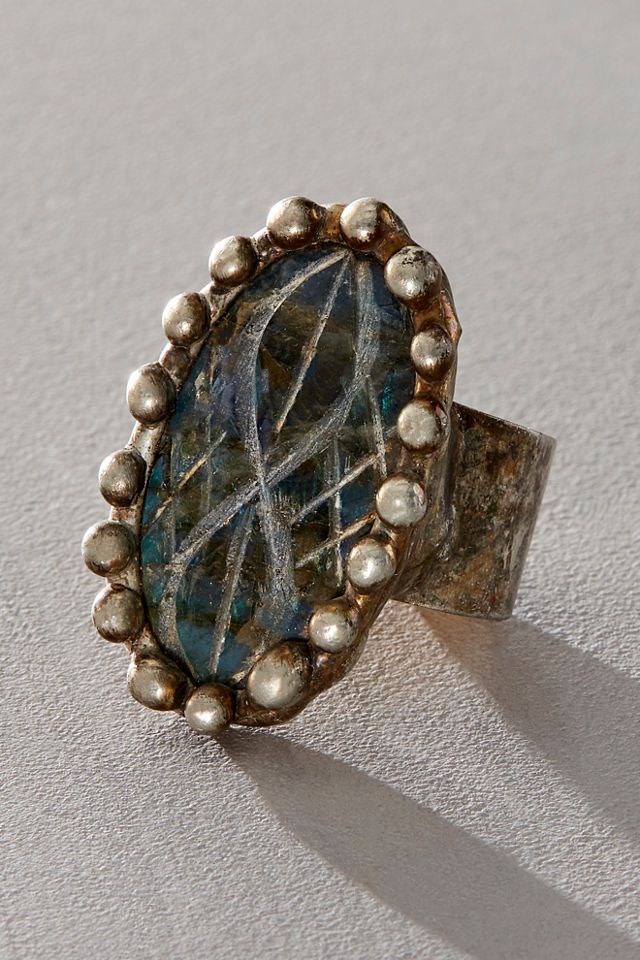 Mikal Winn Carved Labradorite Ring #1