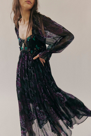 Timeless Tapestry Maxi Dress At Free People In Twilight Combo, Size: Medium