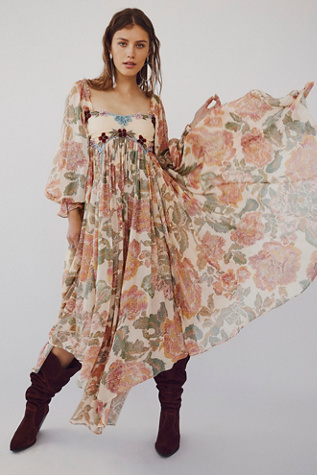 Timeless Tapestry Maxi Dress at Free People in Antique Combo, Size: Small