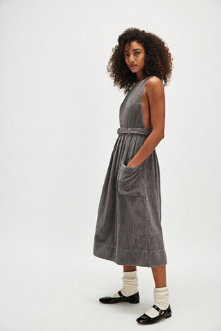 The Other Side Midi Dress at Free People in Charcoal Gray, Size: US 4