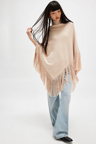 River Walk Poncho Jacket by Understated Leather at Free People in Beige, Size: XS/S