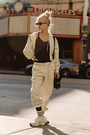 For The Win Zip Up Top by FP Movement at Free People, Oatmeal Heather, L