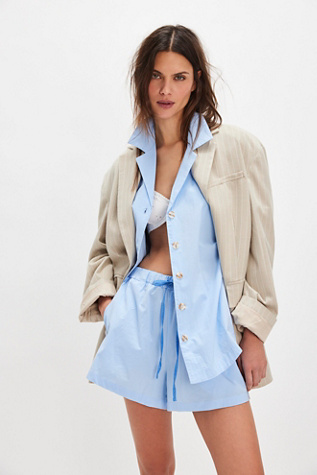 Araminta James San Sebastian Shirt Set At Free People In Chambray, Size: Small