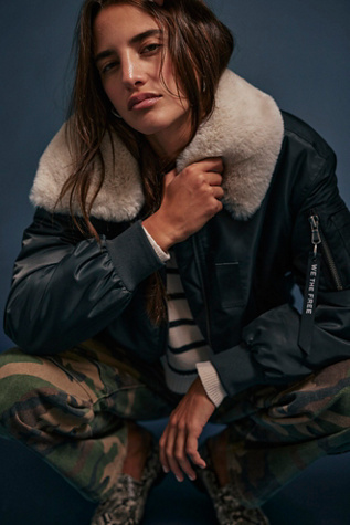 Veste Militaire Velours Free People - Teal (Sarcelle) - Taille M - Neuve Sans étiquette
