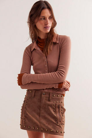 We The Free Betty Buttondown Top At Free People In Otter, Size: XS