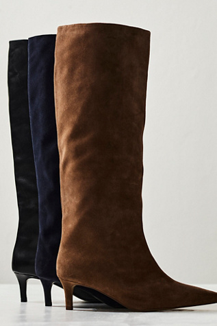 Kiki Kitten Heel Boots by Free People in Tan Suede, Size: US 8