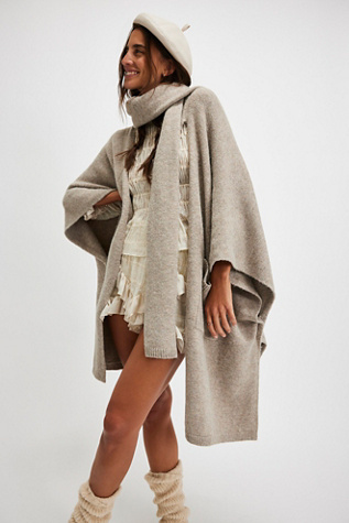 Ellie Scarf Wrap Kimono at Free People in Oatmeal