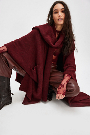 Ellie Scarf Wrap Duster Top At Free People In Burgundy