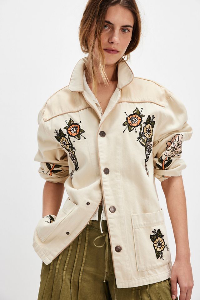 La Chemise en Denim Paysanne Applique Tales Free People FR