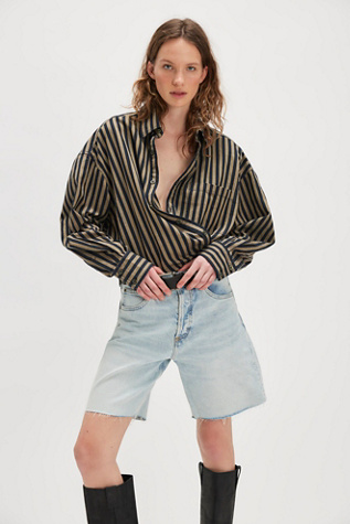 Lee Slouch Bermuda Shorts at Free People in Light Wash, Size: 27