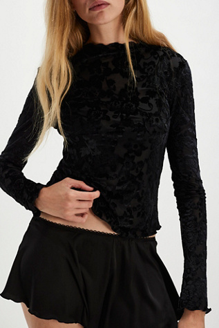 Late Night Layering Top At Free People In Black Combo, Size: XS