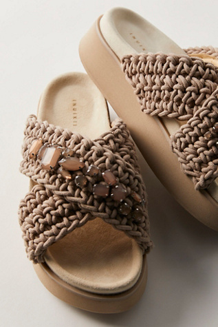 Cleo Woven Platform Sandals by Inuikii at Free People in Tan, Size: EU 38
