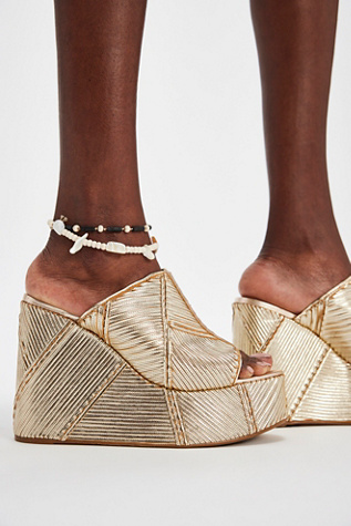 Lupita Wedges By Schutz At Free People In Platina, Size: US 8