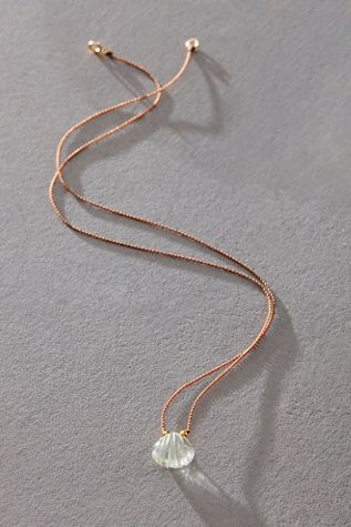 See Real Flowers Clam Necklace