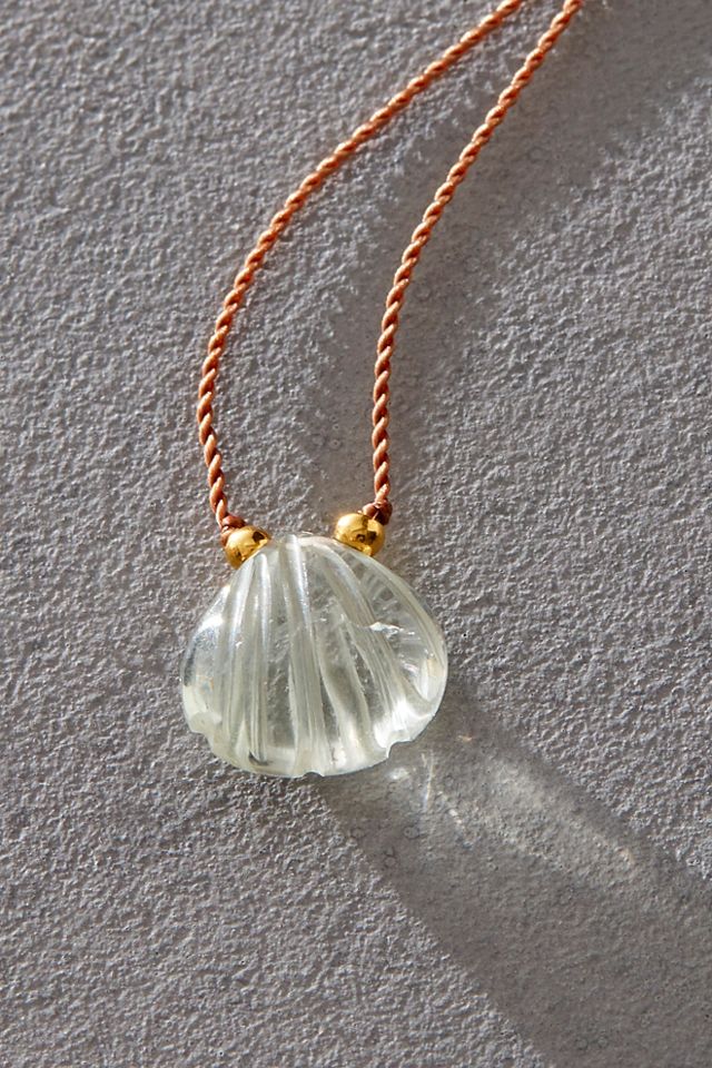 See Real Flowers Clam Necklace #1