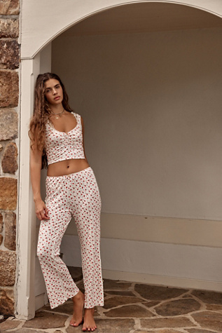 Fresh In Love Lounge Set by Intimately at Free People in Bluebird Combo, Size: Large
