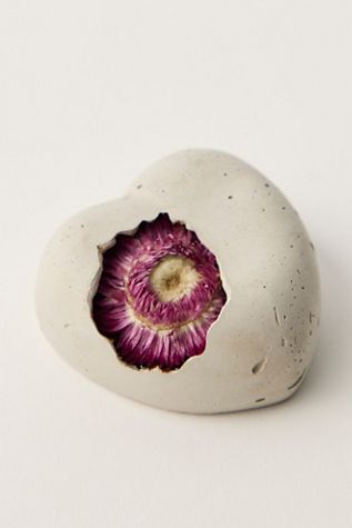 Dried Flower Concrete Heart