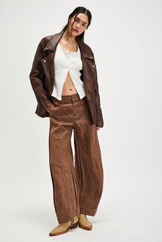 Sylvie Barrel Pants At Free People In Coco Mocha, Size: XL