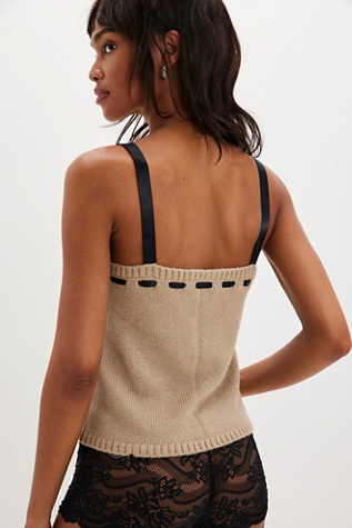Женский топ For Love & Lemons Solana Knit Tank Top, цвет: Рыжевато-коричневый — фото 2