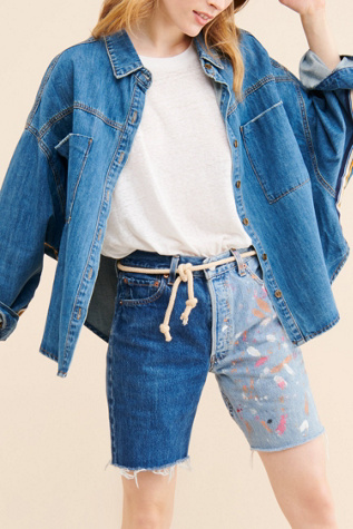 Riley Vintage Unfinished Masterpiece Denim Shorts