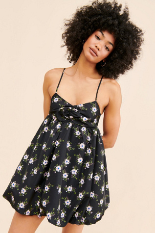 ★OURSAALTY★ Bubble Dot Mini Dress AQUA Polka Dot Bubble Hem Mini Dress - Exclusive