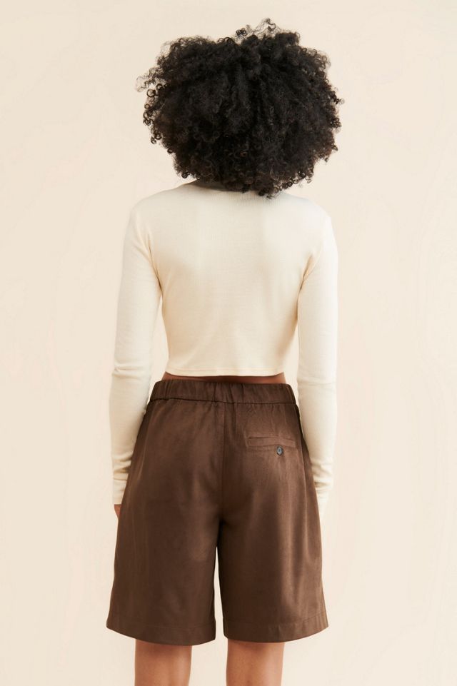 Straight On Vegan Suede Shorts #1