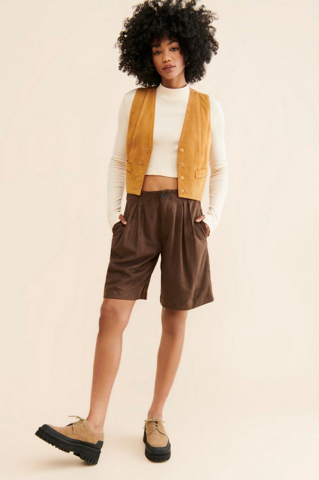 Straight On Vegan Suede Shorts #2