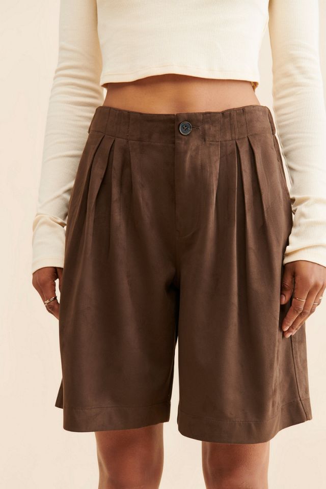 Straight On Vegan Suede Shorts #3