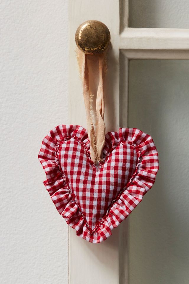 Gracie Gingham Heart Ornament #1