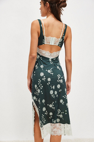 Party Crasher Midi Slip By Intimately At Free People In Pine Needle Combo, Size: Medium