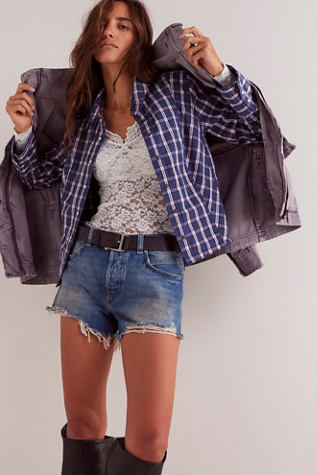 We The Free Daylight Plaid Shirt at Free People in Blue Combo, Size: Medium