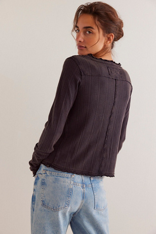 Женские кардиганы We The Free Penny Pointelle Cardi, цвет: Чёрный — фото 2