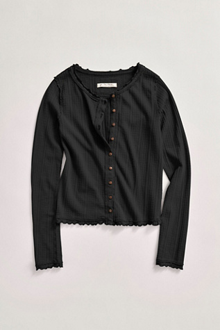Женские кардиганы We The Free Penny Pointelle Cardi, цвет: Чёрный — фото 5