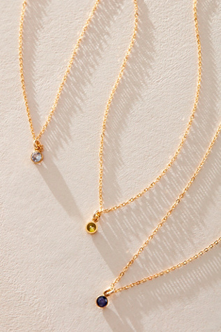 Set & Stones Birthstone Charm Necklace at Free People in Gold