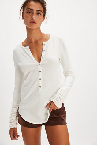 We The Free Rosario Henley at Free People in Ivory, Size: Small