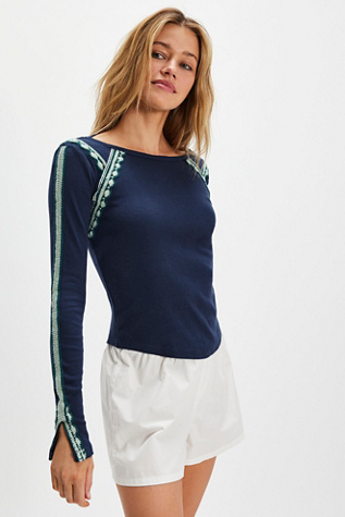 Lost Love Long-Sleeve Top par Free People en Deeper Iris, pour femme taille: XL