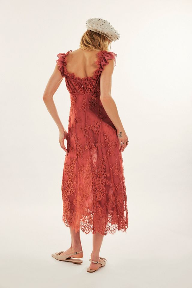 For Love & Lemons Holiday Lace Flutter Midi #1