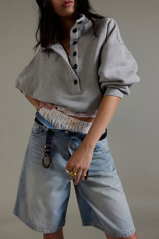 We The Free Montana Denim Bermuda Shorts at Free People in Light Wash, Size: 32