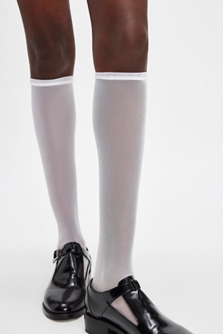 Tulle Tall Socks At Free People In White, Size: S/P