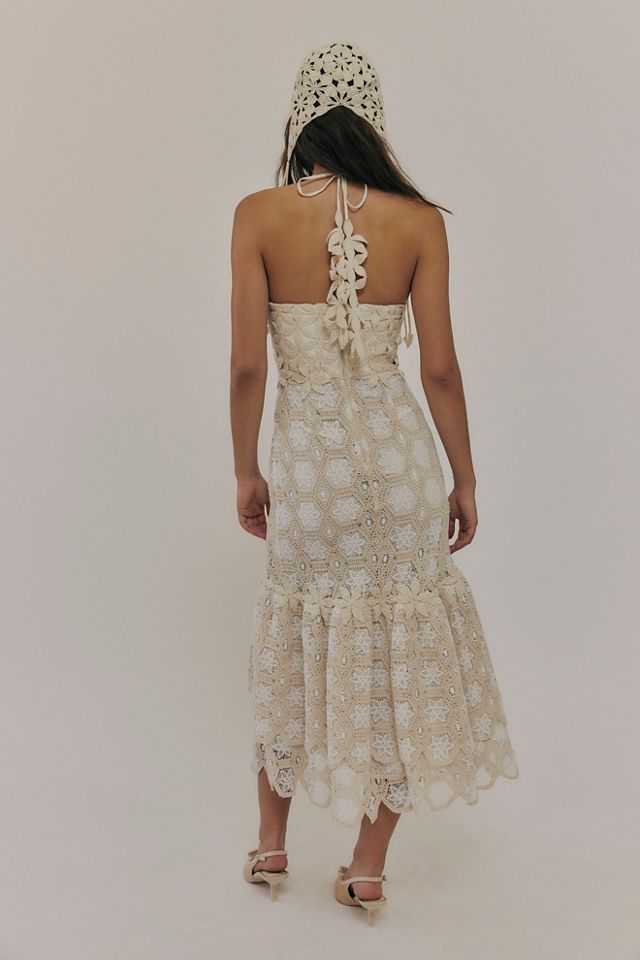Robe mi-longue en crochet naturel PatBo #1