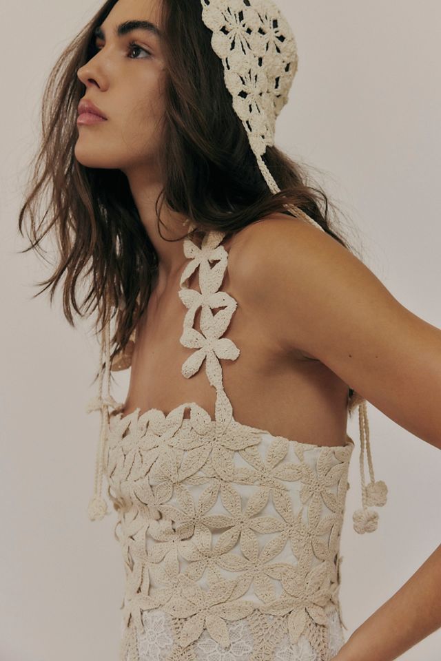 Robe mi-longue en crochet naturel PatBo #2