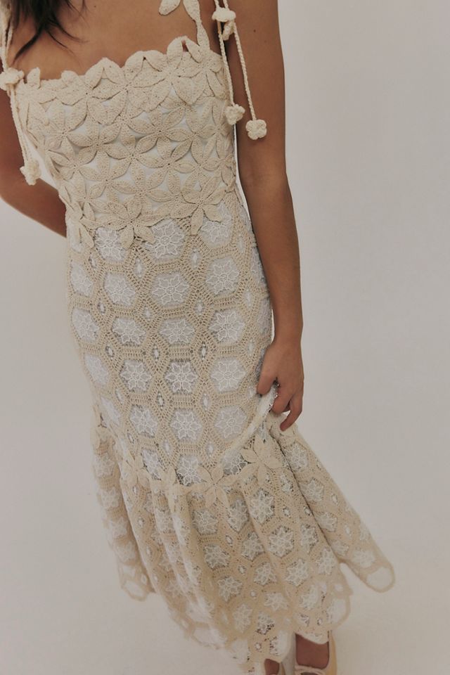 Robe mi-longue en crochet naturel PatBo #3