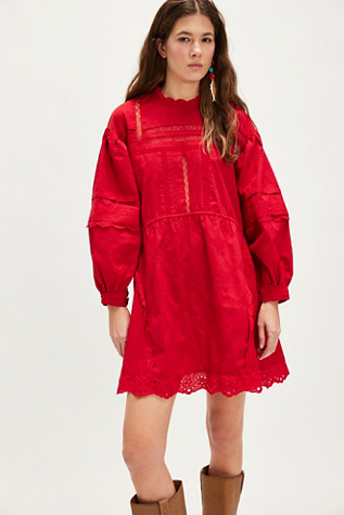 Clancy Mini Dress At Free People In Red, Size: US 6