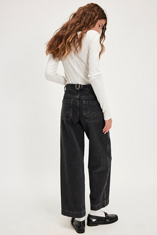 Damson Madder Drew Jeans At Free People In Washed Black, Size: US 10