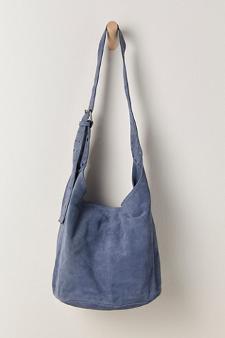 Sage Suede Bucket Bag At Free People In Slate