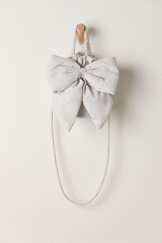 Belle Velvet Bow Bag at Free People in Glacier Grey