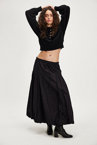 Damson Madder Agatha Puff Skirt At Free People In Black, Size: US 2