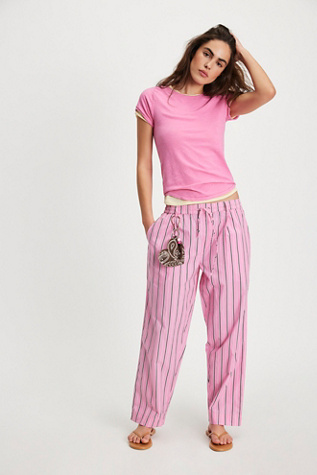 Damson Madder George Trousers at Free People in Pink Bold Stripe, Size: US 6