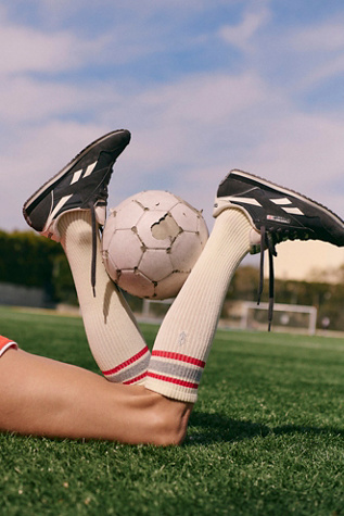 Knee High Logo Stripe Socks by FP Movement at Free People, Retro Cream