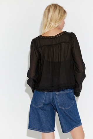 Женский топ Free People Forevermore Long-Sleeve Top, цвет: Чёрный — фото 2